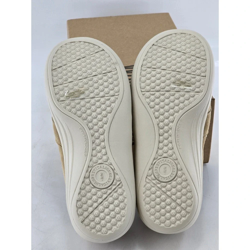 Revitalign Siesta Flower Slip-On Women 8.5D Tan Suede Loafers -New